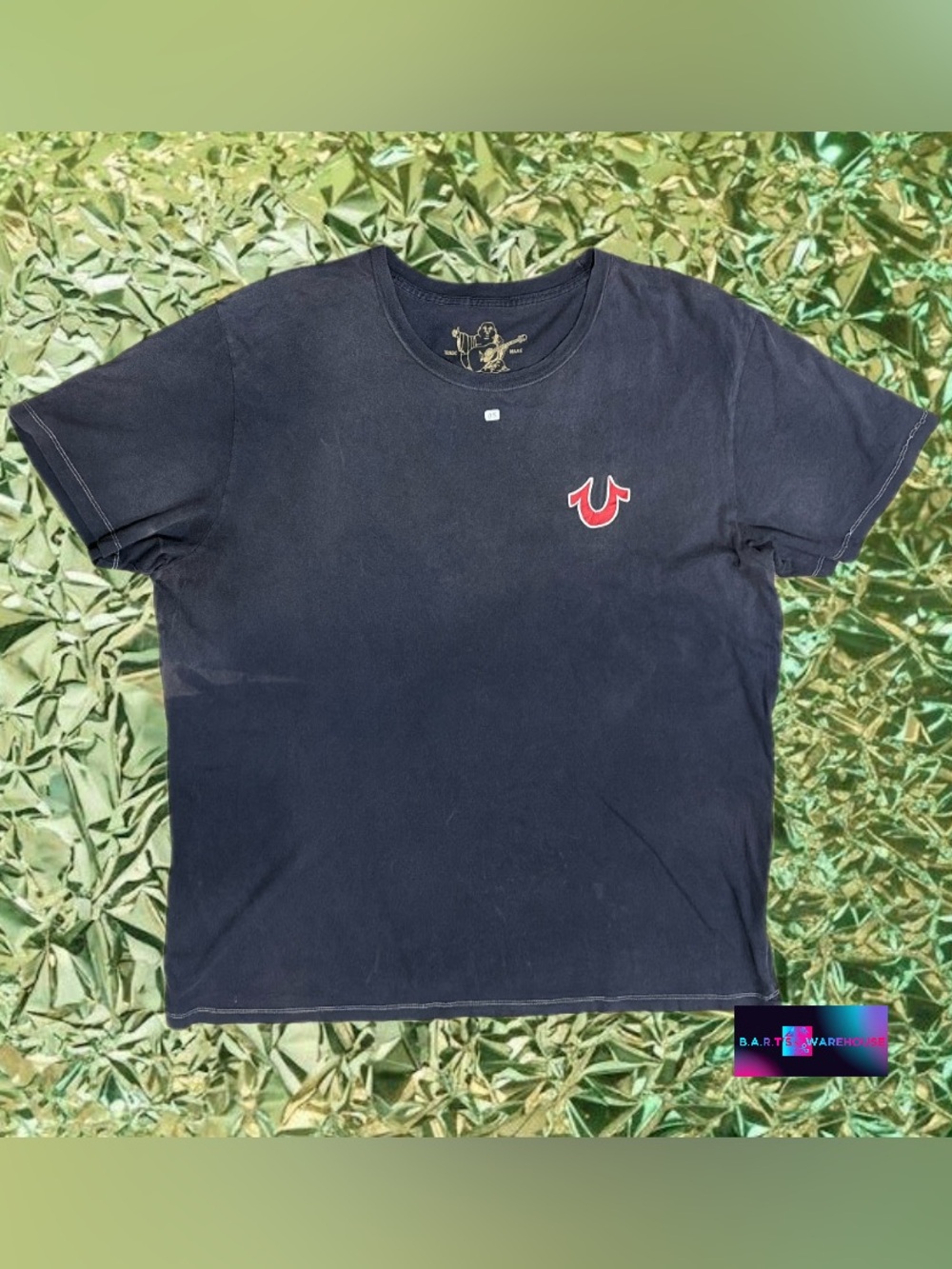True Religion ""World Tour"" Buddha Graphic Tee Charcoal Gray Size 3XL